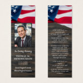 愛国記念写真葬儀祈りの言葉しおり (正面&裏面)