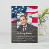 愛国記念写真葬儀祈りの言葉カード5x7 シーズンカード (スタンド正面)