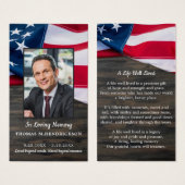 愛国記念写真葬式祈りの言葉カード (正面&裏面)