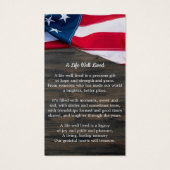 愛国記念写真葬式祈りの言葉カード (裏面)