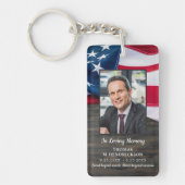 愛国記念写真USA国旗の葬儀祈りの言葉 キーホルダー (正面)
