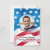 愛国記念米国国旗の写真退役軍人葬儀 サンキューカード (正面)