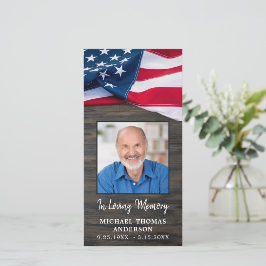 愛国記念米国旗葬儀祈りの言葉ブックマーク (スタンド正面)