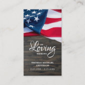 愛国記念葬儀祈りの言葉カード米国国旗 コーリングカード (正面)