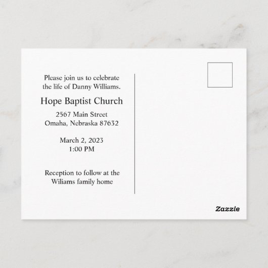 愛国記念退役軍人葬儀招待状ポスト ポストカード (裏面)