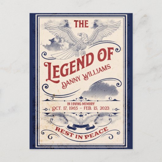 愛国記念退役軍人葬儀招待状ポスト ポストカード (正面)