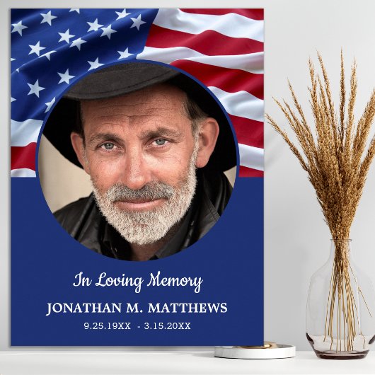 愛国記念 アメリカ国旗 フォト 葬儀 ポスター