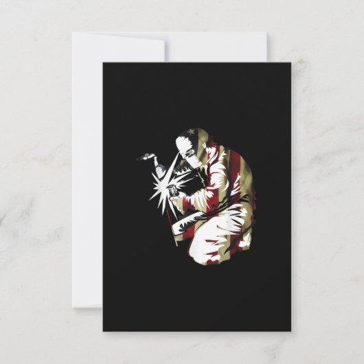 愛国誇りを持った的アメリカ・ウェルダーGIft サンキューカード (正面)