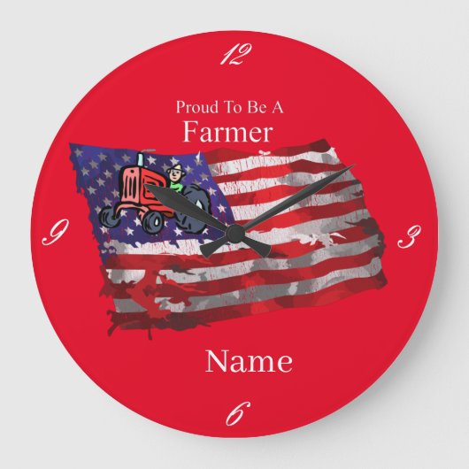 愛国誇りを持った農家フラグThunder_Cove ラージ壁時計 (正面)