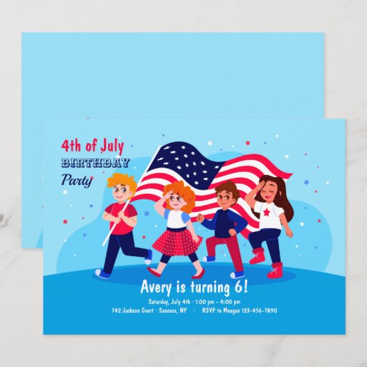 愛国誕生会 招待状 (正面/裏面)