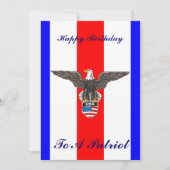 愛国誕生日パーティーへの招待 招待状 (正面)