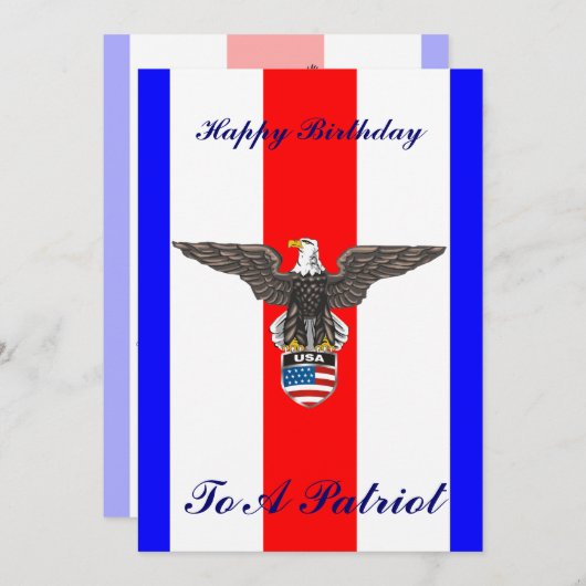 愛国誕生日パーティーへの招待 招待状 (正面/裏面)