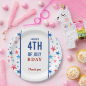 愛国誕生日7月4日赤い青い星 ペーパープレート (パーティー)