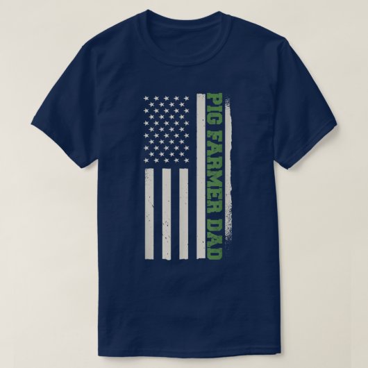 愛国豚農業農業豚農家 Tシャツ (デザイン正面)