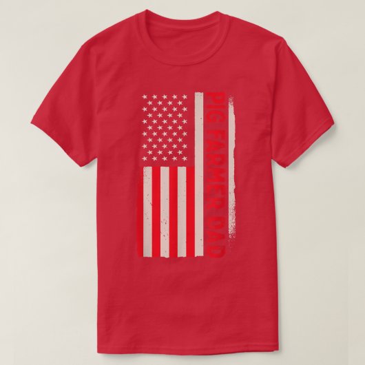 愛国豚農業農業豚農家 Tシャツ (デザイン正面)