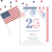 愛国赤白と青のおもしろい25th誕生日パーティー 招待状