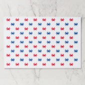 愛国赤白と青のカニ模様ランチョンマット ペーパーパッド (正面)