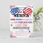 愛国赤白と青の小さな爆竹 招待状 (スタンド正面)