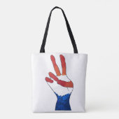 愛国赤白と青の平和の手札バッグ トートバッグ (裏面)