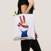 愛国赤白と青の平和の手札バッグ トートバッグ (クローズアップ)