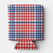 愛国赤白と青の格子模様カスタム 缶クーラー (裏面)