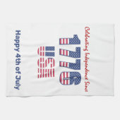 愛国赤白と青7月4日 キッチンタオル (横)