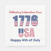 愛国赤白と青7月4日 スタンダードランチョンナプキン (正面)