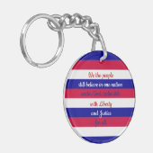 愛国赤白と青We the Peopleメッセージ キーホルダー (正面左)