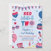 愛国赤白と2つの誕生日招待状 招待状 (正面)