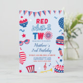 愛国赤白と2つの誕生日招待状 招待状 (スタンド正面)