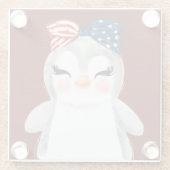 愛国赤白青ペンギン ガラスコースター (裏面)