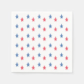 愛国赤白青手描き星かわいい スタンダードカクテルナプキン (正面)