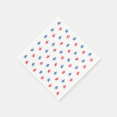 愛国赤白青手描き星かわいい スタンダードカクテルナプキン (角)