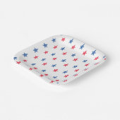 愛国赤白青手描き星かわいい ペーパープレート (傾斜あり)