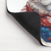 愛国赤白青水彩子猫 マウスパッド (コーナー)