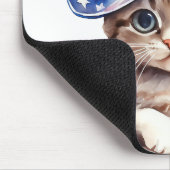 愛国赤白青水彩子猫 マウスパッド (コーナー)