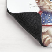 愛国赤白青水彩子猫 マウスパッド (コーナー)