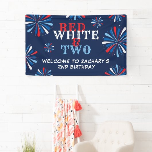 愛国赤白2歳の誕生日へようこそ 横断幕 (インサイチュ)