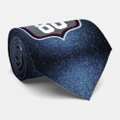 愛国赤白&ブルーグリッターサッカーチーム ネクタイ (ロール)