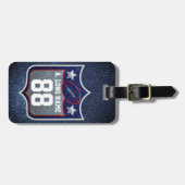 愛国赤白&ブルーグリッターサッカーチーム ラゲッジタグ (正面横)