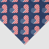 愛国赤白・青米国国旗のハート 薄葉紙 (詳細)