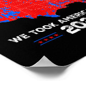 愛国赤青の地図，ドナルド・トランプ，我々は2勝 ポスター (角)