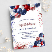 愛国赤青風船誕生会 インビテーションポストカード