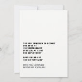 愛国軍をテーマにしたパーティー軍隊お祝い 招待状 (裏面)