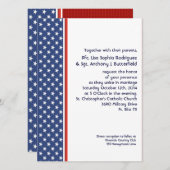 愛国軍隊の星条結婚旗 招待状 (正面/裏面)