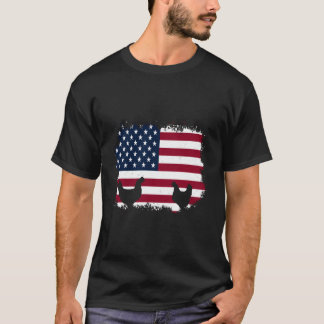 愛国農家 7月4日のニワトリ アメリカ国旗 Tシャツ