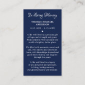 愛国追悼記念祈りの言葉カード コーリングカード (裏面)