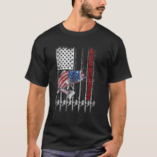 愛国釣り人 アメリカンバスプロのフィッシュウィスパラー Tシャツ
