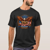 愛国銅の自由の翼エンブレム Tシャツ (正面)