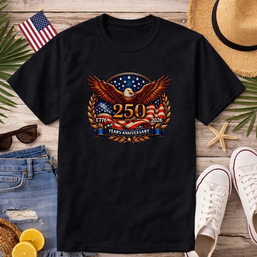 愛国銅の自由の翼エンブレム Tシャツ